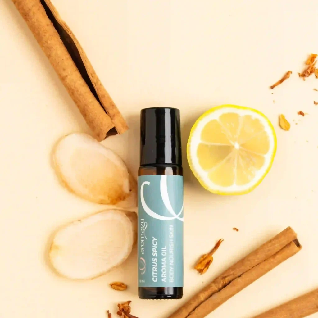 น้ำมันหอมระเหย Roll-on Citrus Spicy จาก AROMAYU ผสานมะแขว่น ขิง และเปปเปอร์มินต์