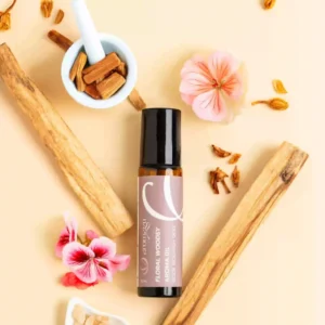 Floral Woodsy Calming Aroma Roll-On from AROMAYU, blending Wan Sao Long and Champa Leaf