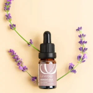 Midnight Calm Relaxing Bedtime Essential Oil from AROMAYU, blending Lavender, Marjoram and Ylang Ylang