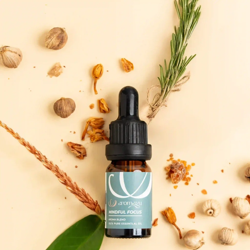 น้ำมันหอมระเหย Mindful Focus จาก AROMAYU ผสานผักแขยง สน การบูร และกำยาน