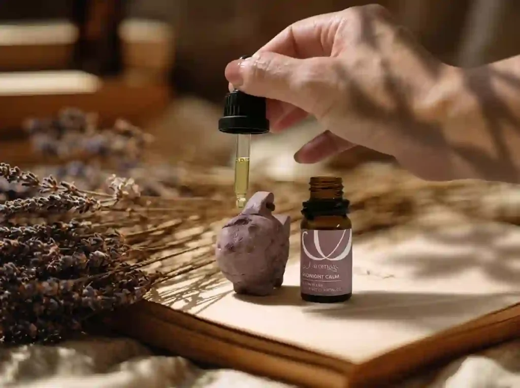 เซตน้ำมันหอมระเหยพร้อมตัวกระจายกลิ่นงานคราฟท์ จาก AROMAYU