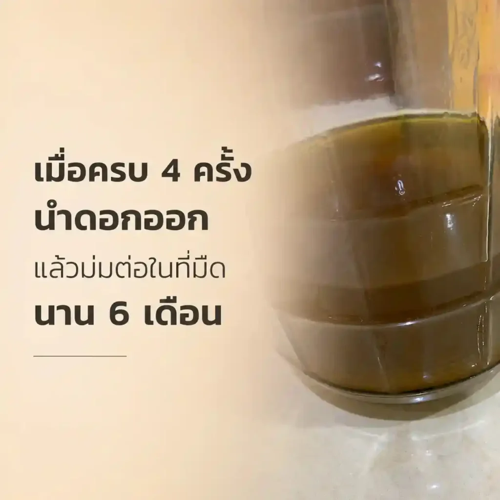 ของเหลวในภาชนะหลังบ่มในที่มืดครบหกเดือน